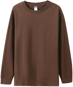 Cotton Long Sleeve T-Shirt, Oversize Cotton Shirt Casual Loose Tee for Man/Woman