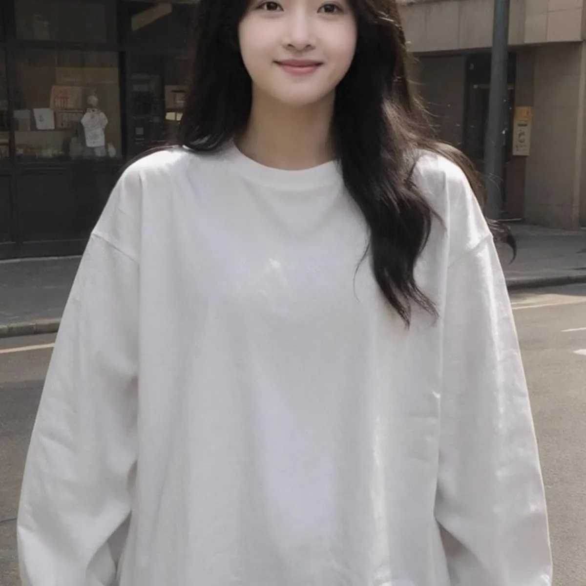 Cotton Long Sleeve T-Shirt, Oversize Cotton Shirt Casual Loose Tee for Man/Woman