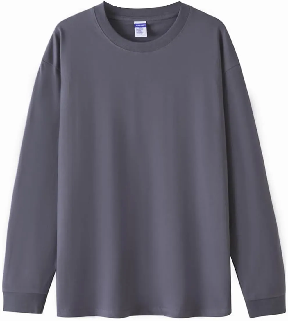 Cotton Long Sleeve T-Shirt, Oversize Cotton Shirt Casual Loose Tee for Man/Woman