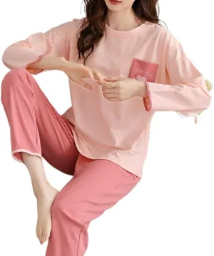 Cotton Long Spring and Autumn Women's Sleeve Large Size Cotton Home Clothes Set(Mcode)