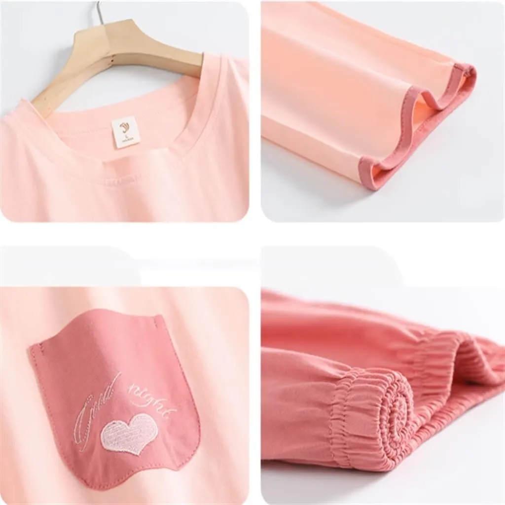 Cotton Long Spring and Autumn Women's Sleeve Large Size Cotton Home Clothes Set(Mcode)