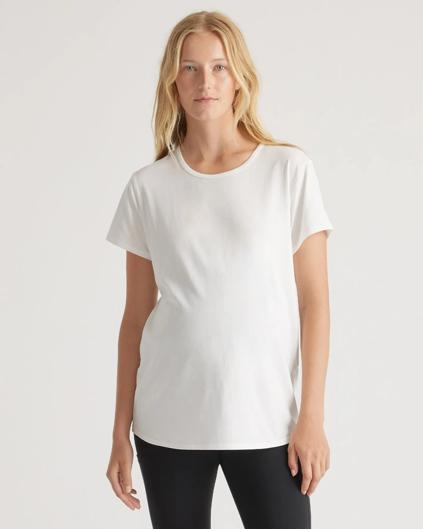 Cotton Modal Maternity Crewneck Tee 2-Pack