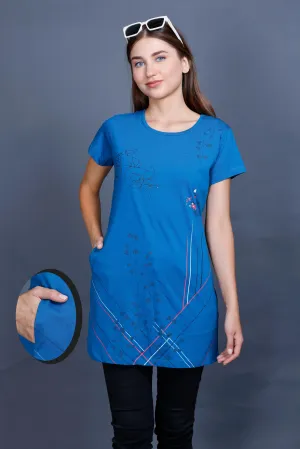 Cotton Printed Long Top For Women