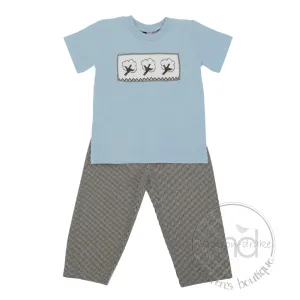 Cotton Smocked Pants Set