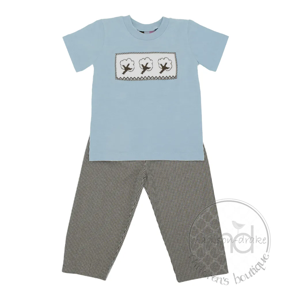 Cotton Smocked Pants Set