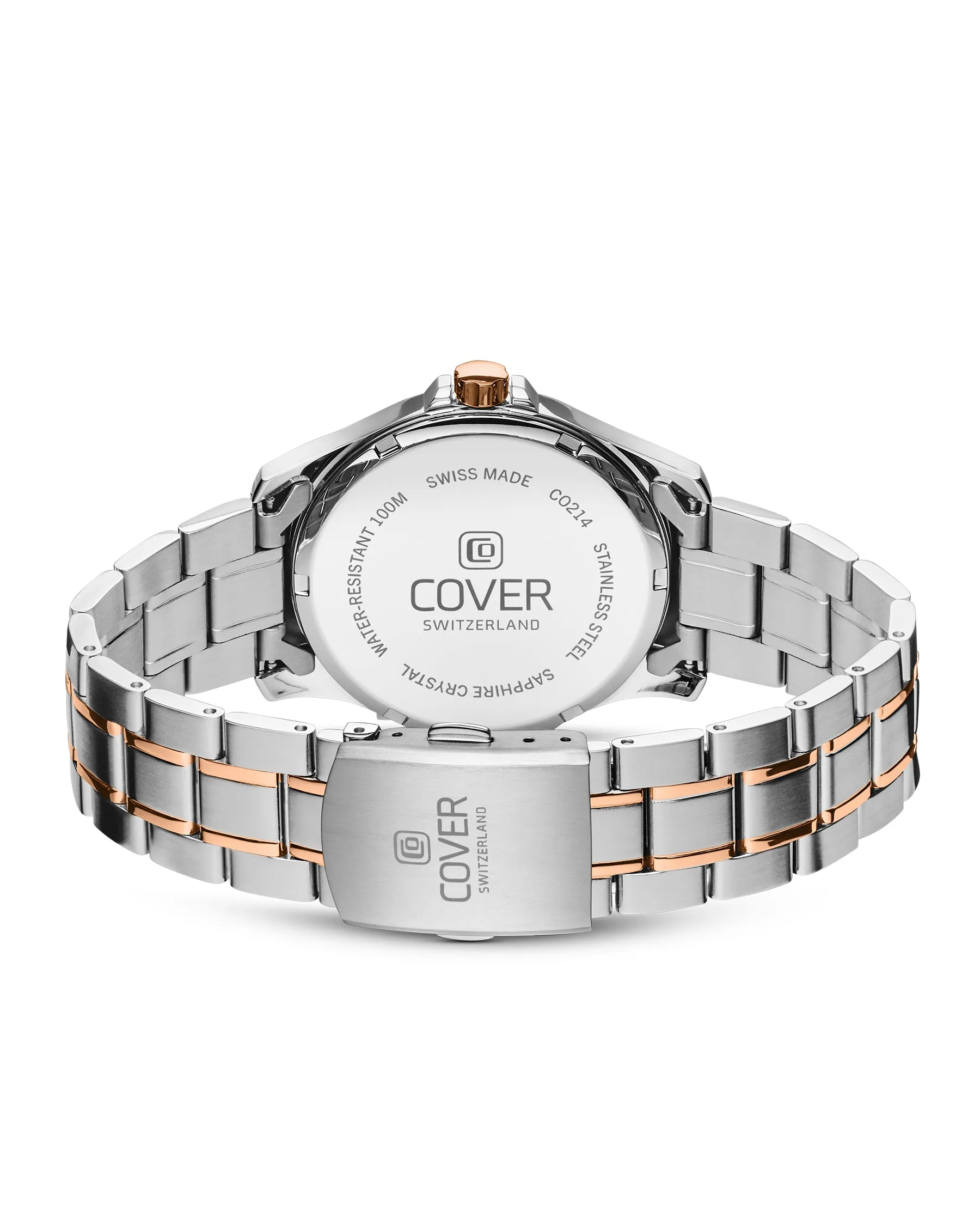 COVER Marville Gent Steel Watch Blue, Bicolor Silver Rosegold