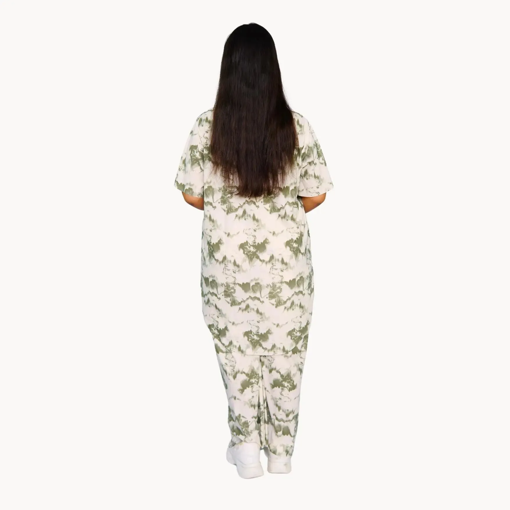 Cozy Dye-Print Half Sleeve Lounge Set| Comfortable Homewear for Women