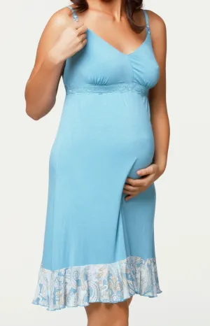 Creme Brulee Nursing Chemise Light Blue - Cake