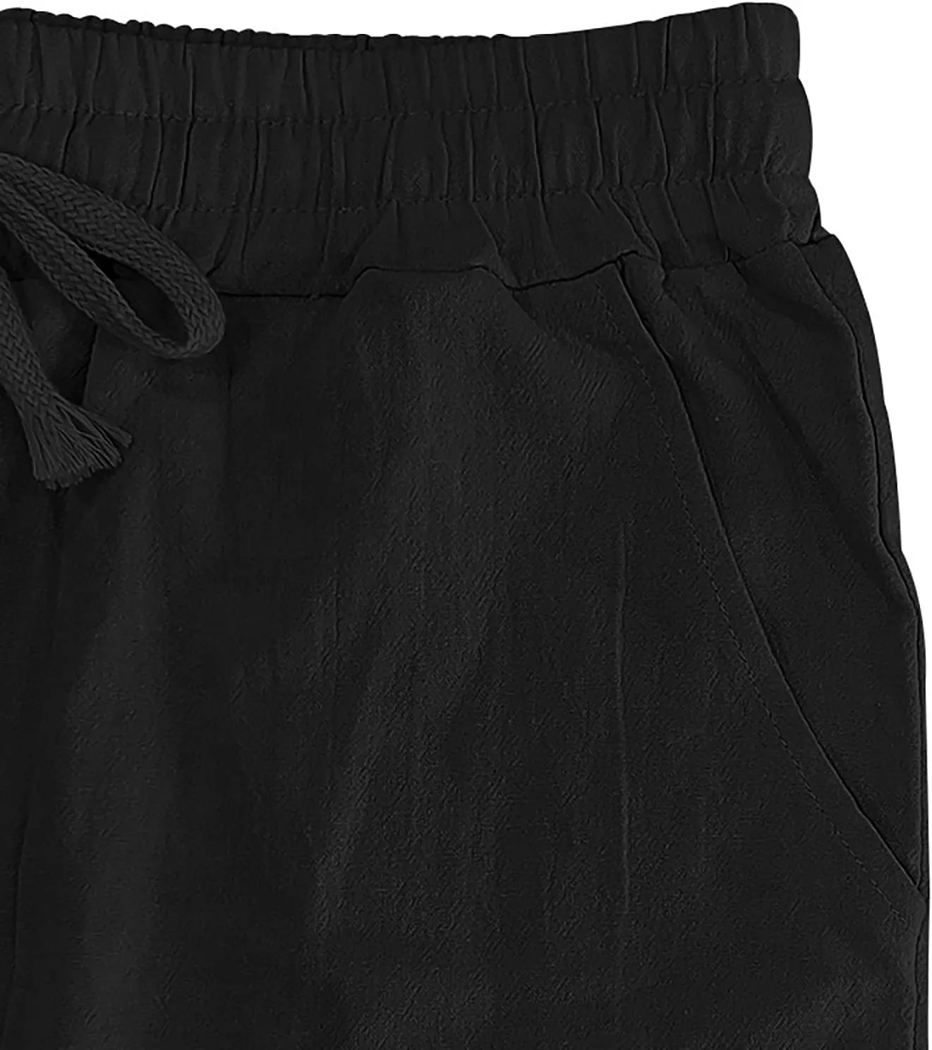 CRNTCEM Mens Cotton Linen Beach Pants Straight Loose Casual Yoga Sweatpants Outdoor Lightweight Travel Lounge Trousers