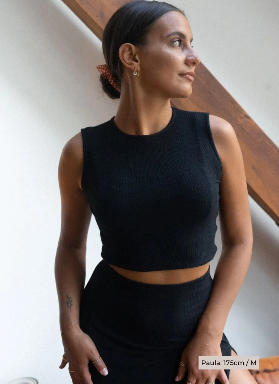 Crop Top Claire Modal - Black