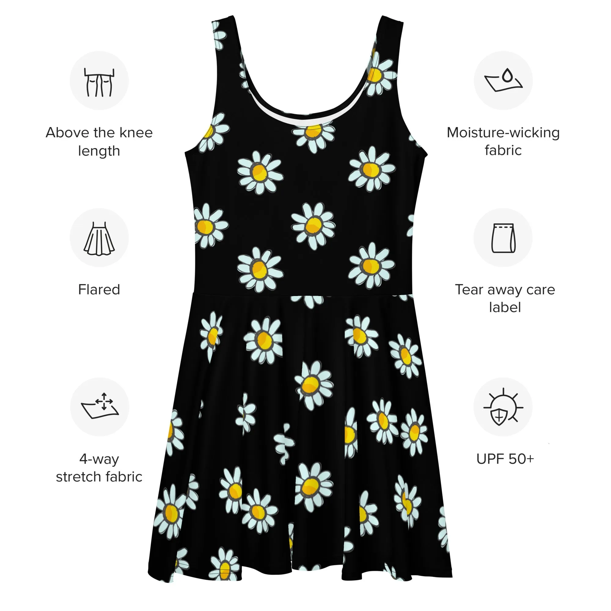 Cute Daisy Women’s and Girls Skater Dress, lioness-love.com