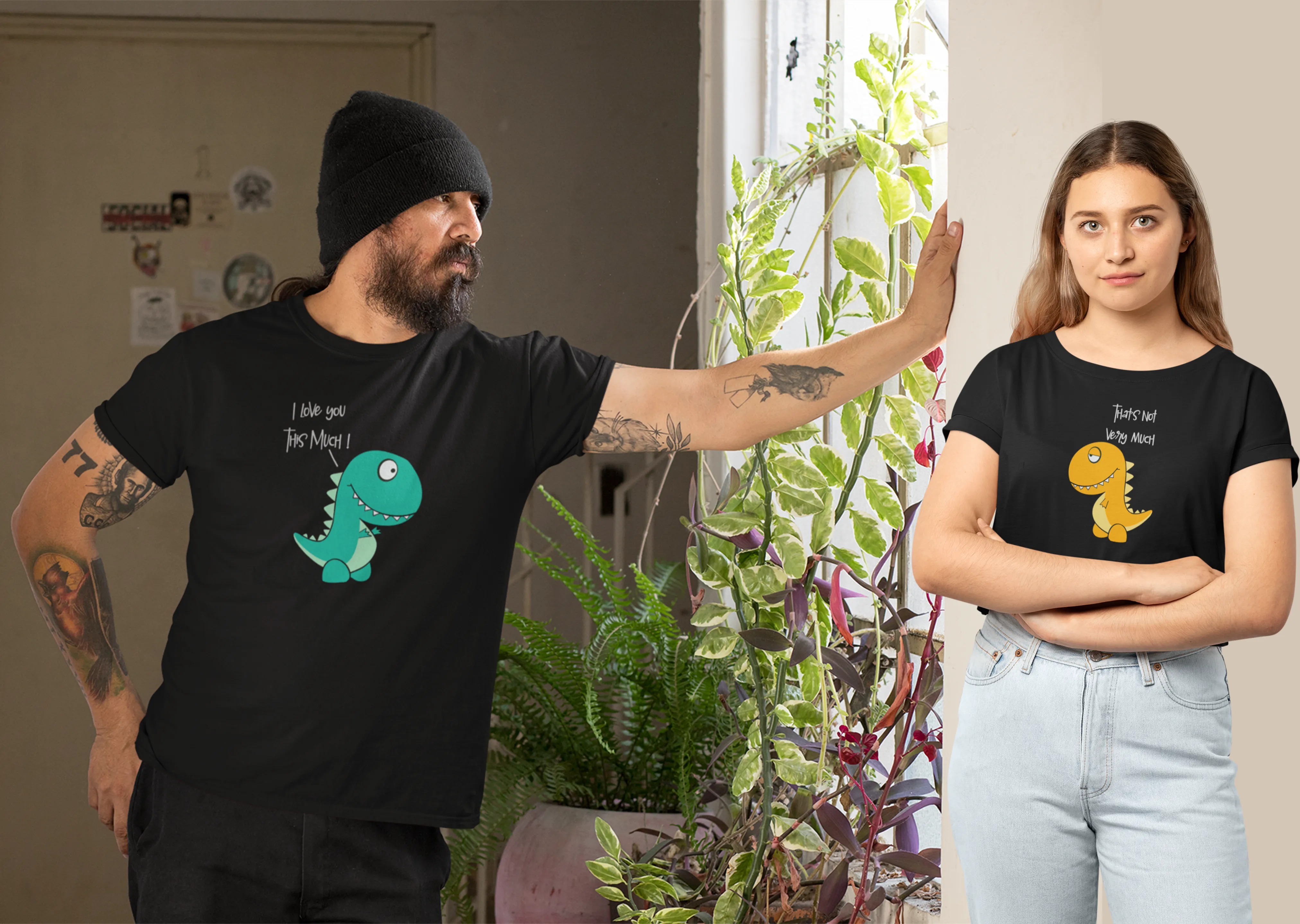 Cute Dragons : Half Sleeve Couple T shirts