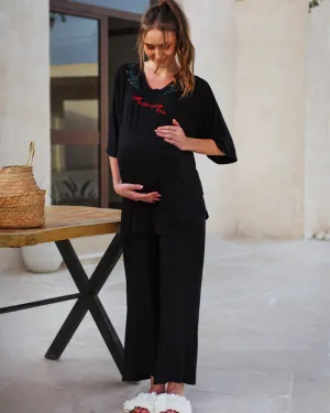Cutest mommy to be بيجاما حريمي للحمل تلت كم بنطلون فسكوز ليكرا