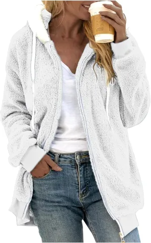 Daily Deals of Todays Full Zip Hoodies For Women Zip Up Cardigan Womens Quilted Fleece Lined Jacket Winter Clothe Women Fleece Jacket Hood Cropped Fleece Floral Jacket Women