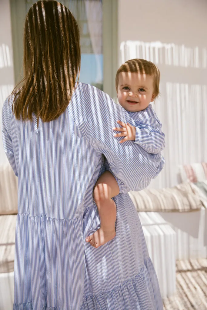 Daloma W, Dress - Bolich Blue Strips