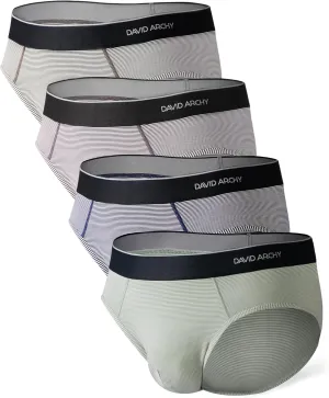 DAVID ARCHY Men's Soft Combed Cotton Briefs - Supima Cotton Stretch Pouch Underwear for Men