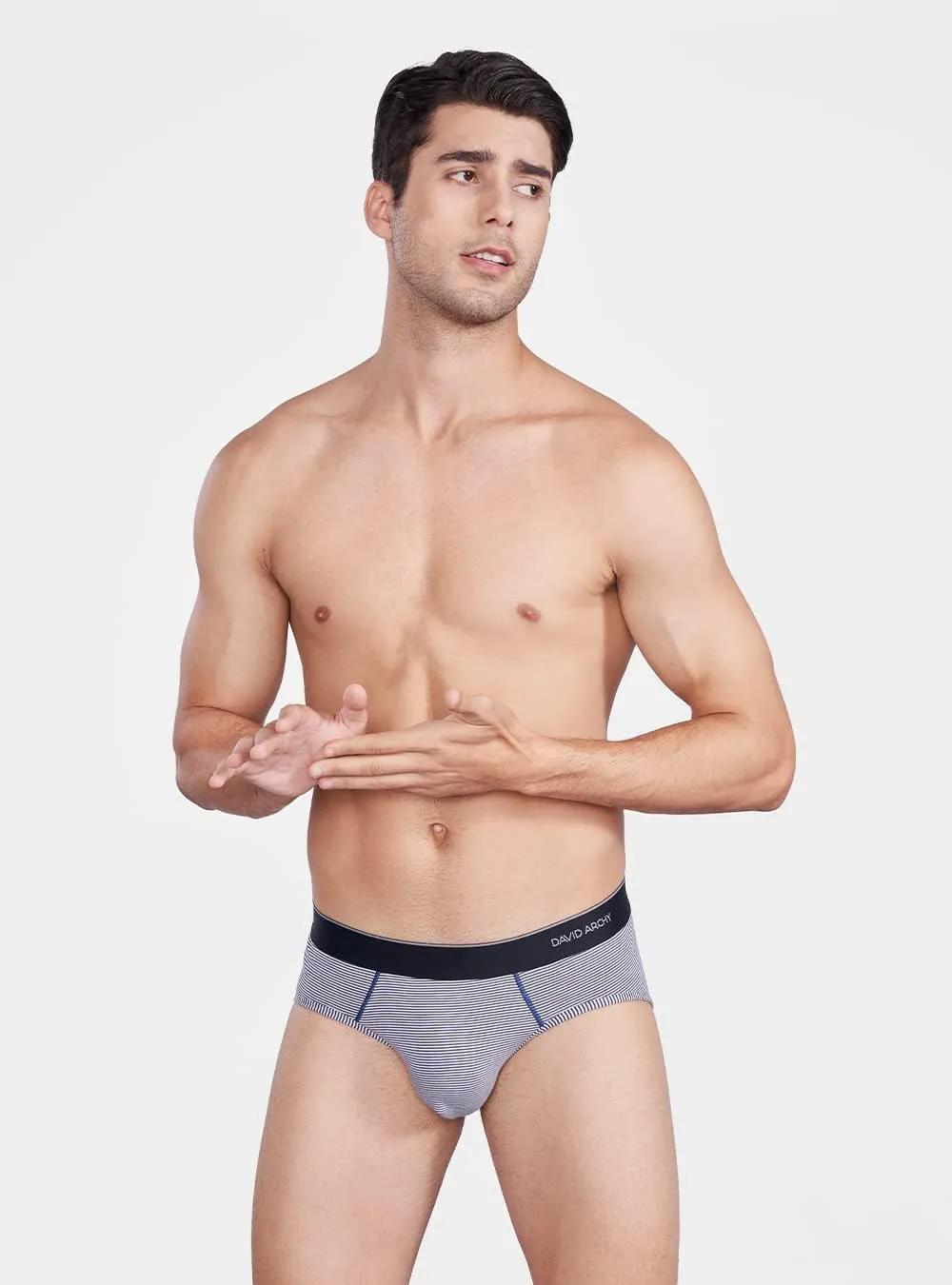 DAVID ARCHY Men's Soft Combed Cotton Briefs - Supima Cotton Stretch Pouch Underwear for Men