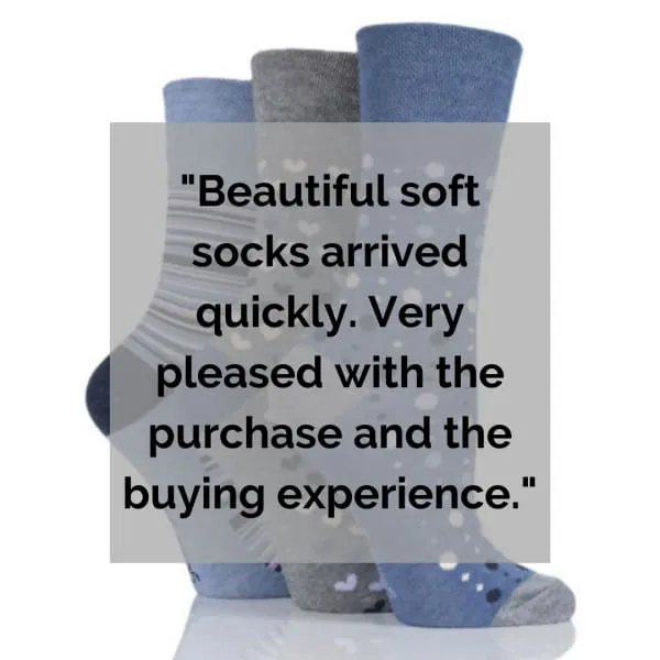 Denim Heart, Stripe & Dot Non Binding Bamboo Socks for Women