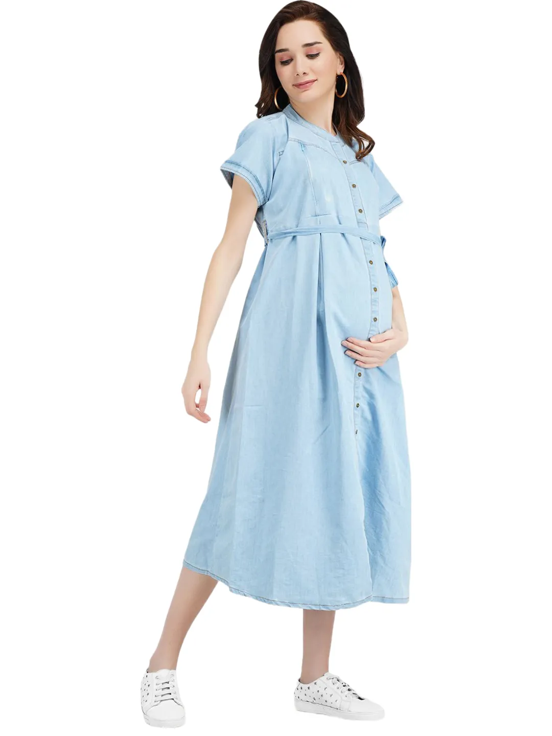 Denim Maternity Breastfeeding Dress