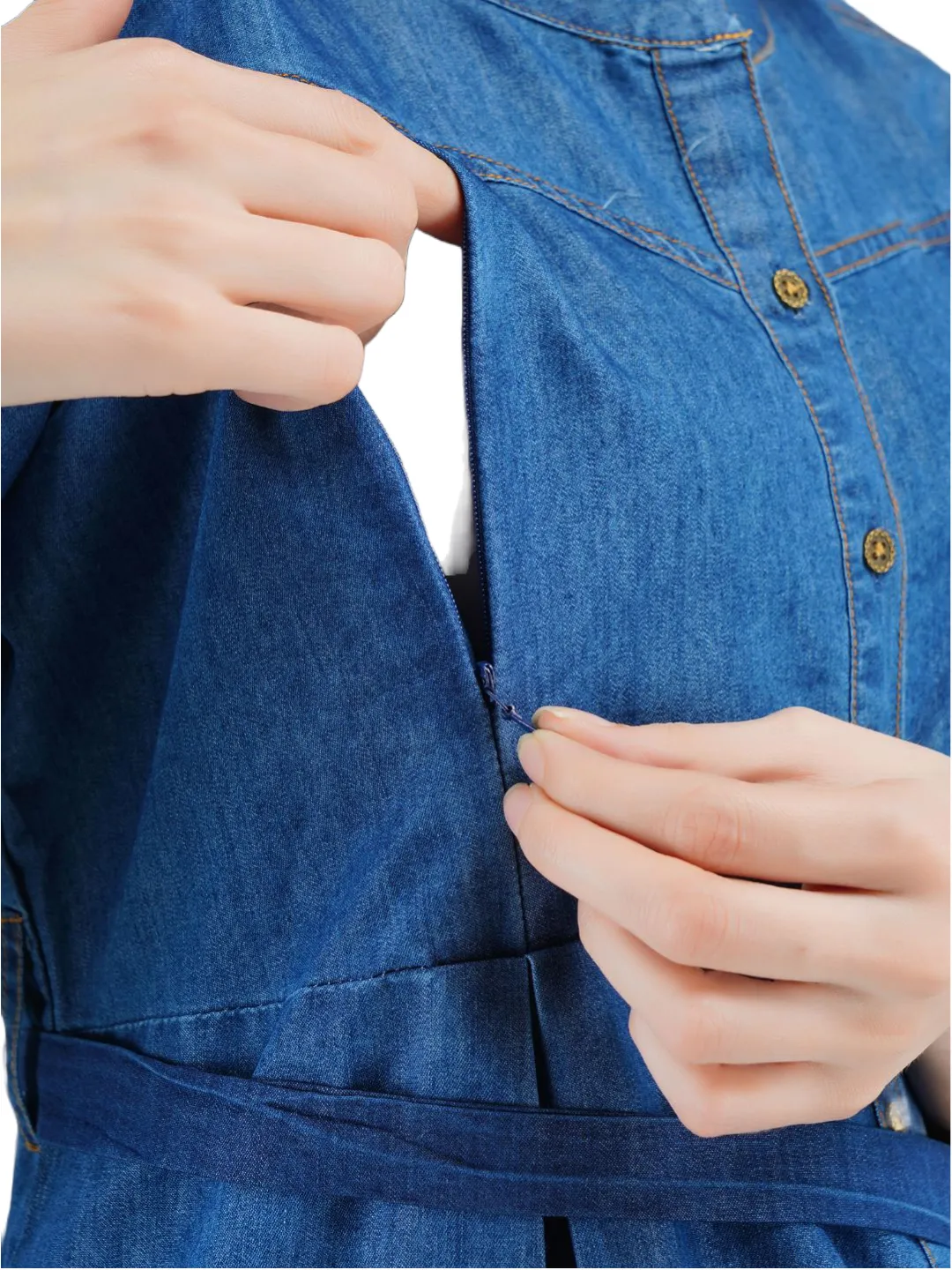 Denim Maternity Breastfeeding Dress