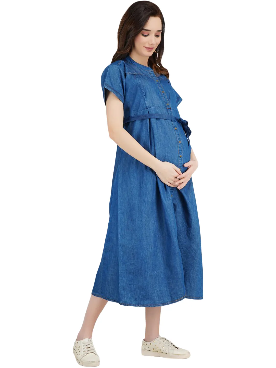 Denim Maternity Breastfeeding Dress