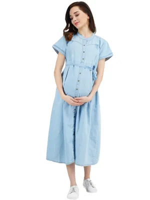 Denim Maternity Breastfeeding Dress
