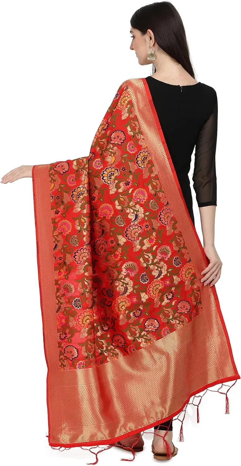 DEVANGI Printed Banarasi Silk Dupatta