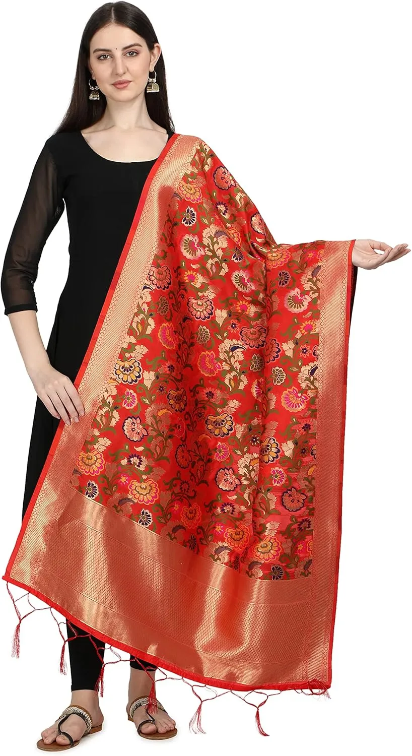 DEVANGI Printed Banarasi Silk Dupatta