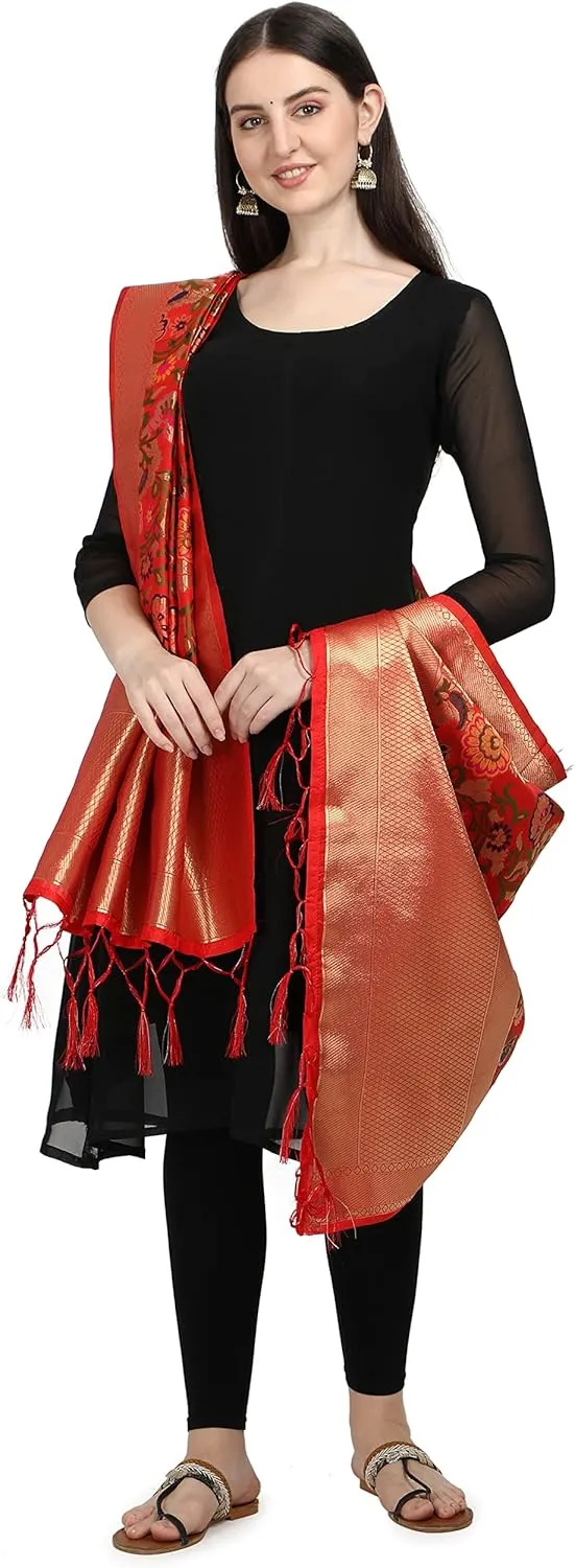 DEVANGI Printed Banarasi Silk Dupatta
