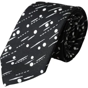 Dolce & Gabbana Black Dotted 100% Silk Adjustable Tie