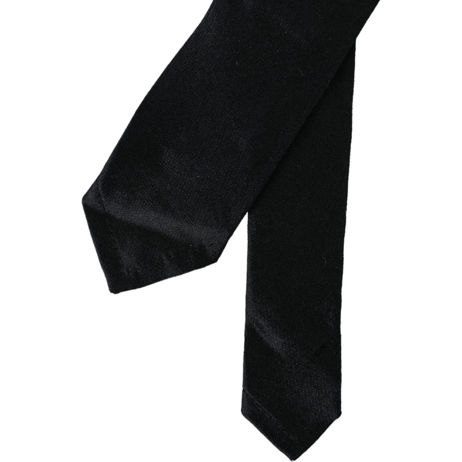 Dolce & Gabbana Black Solid 100% Silk Adjustable Tie
