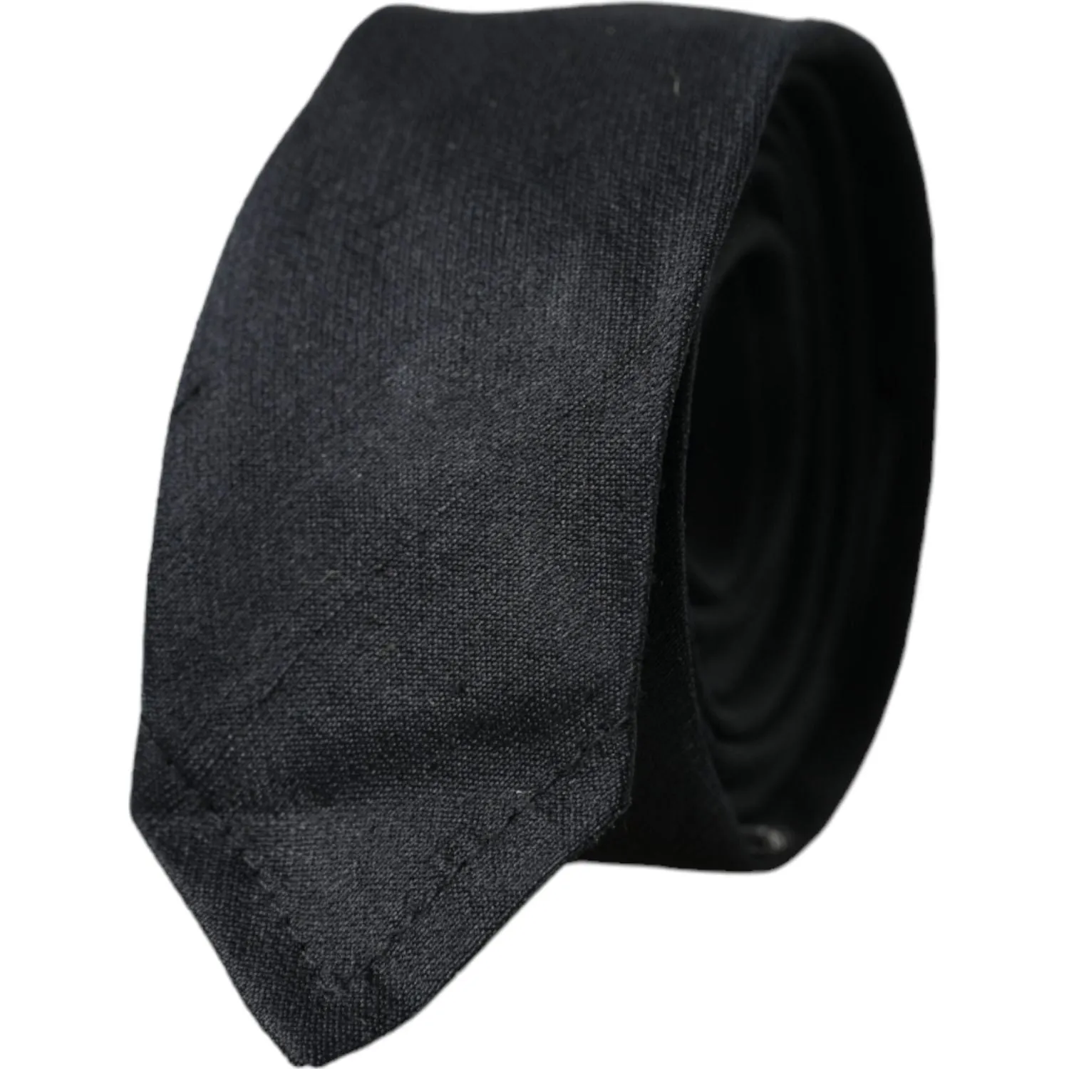 Dolce & Gabbana Black Solid 100% Silk Adjustable Tie
