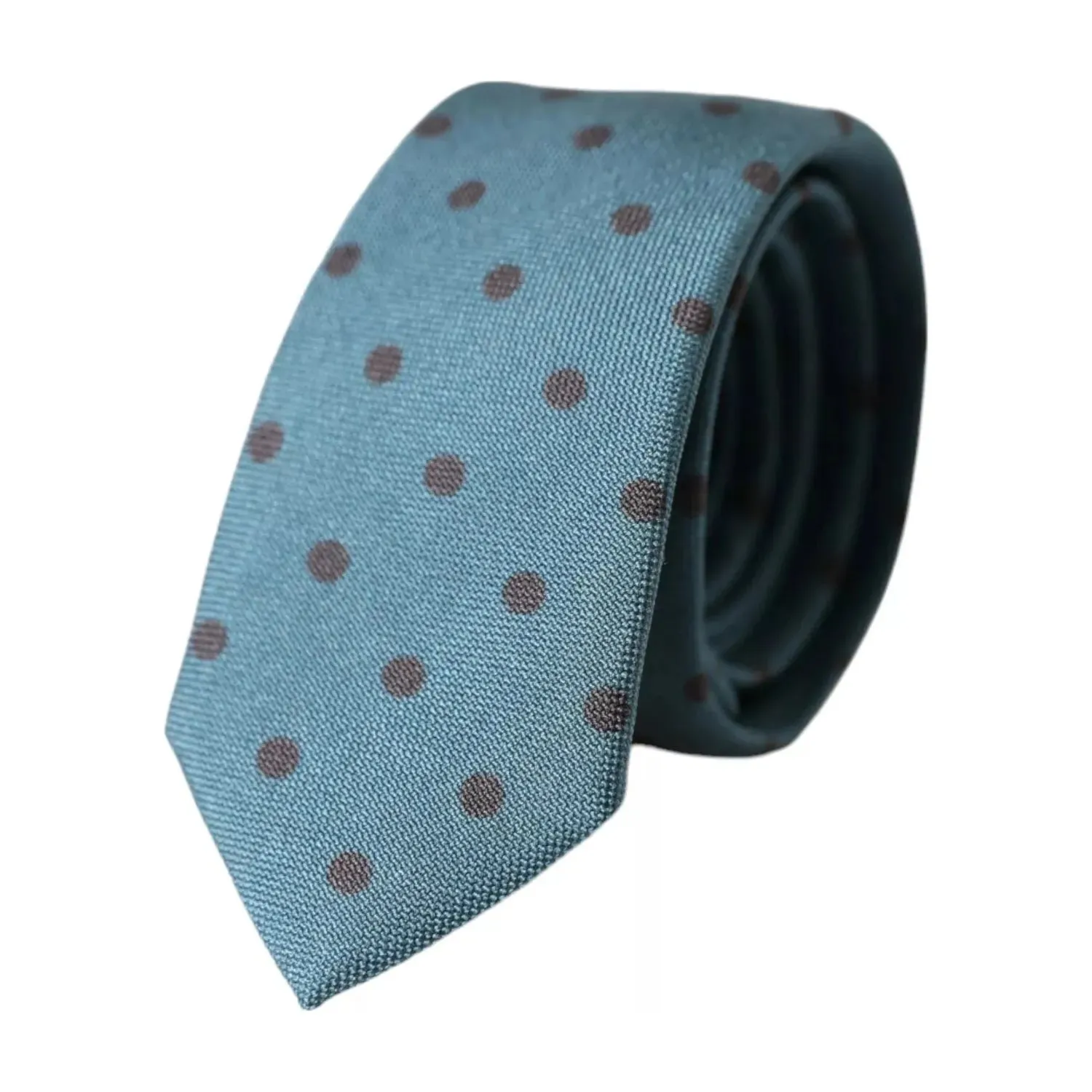Dolce & Gabbana Green Black Polka Dot Silk Adjustable Men Tie