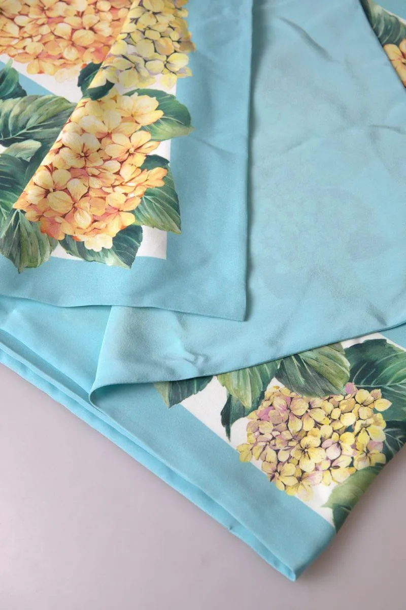 Dolce & Gabbana Multicolor Floral Silk Shawl Foulard Scarf