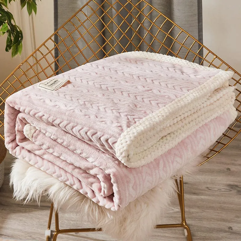 Double Layer Coral Fleece Baby Blanket (2 Sizes)