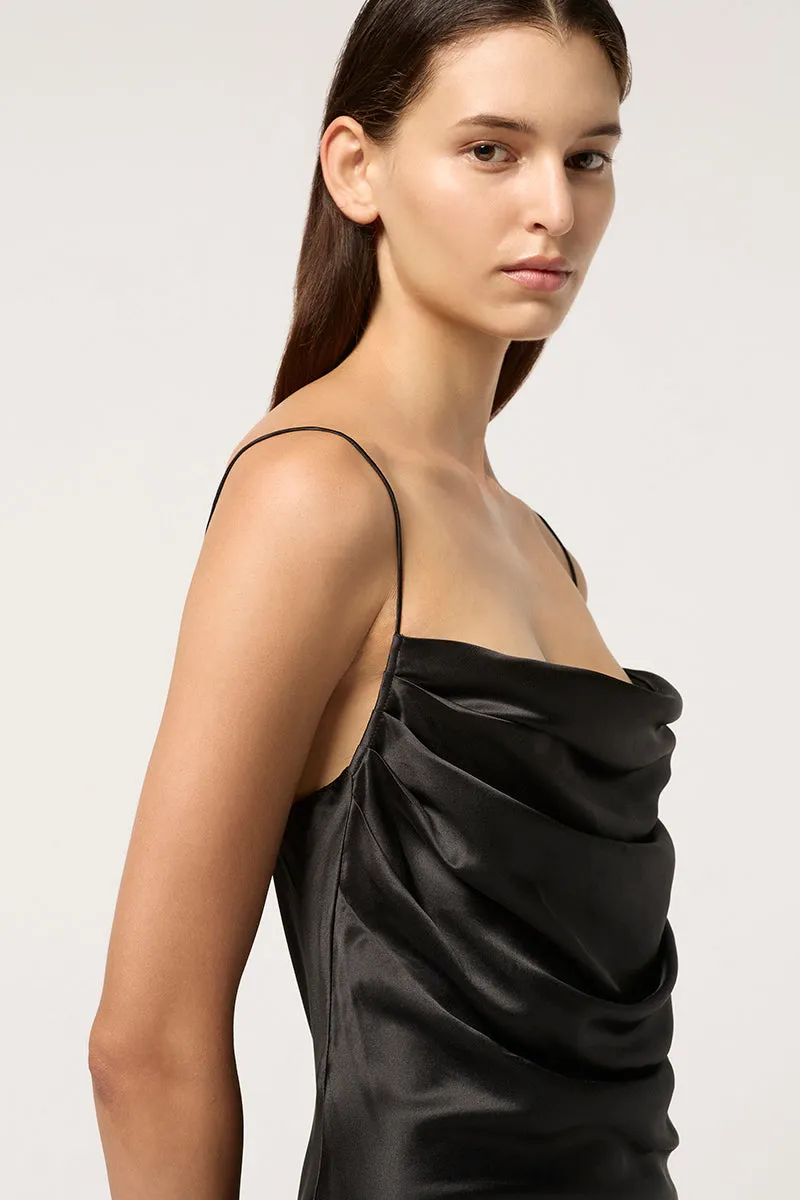 DRAPED CAMISOLE SLIP DRESS