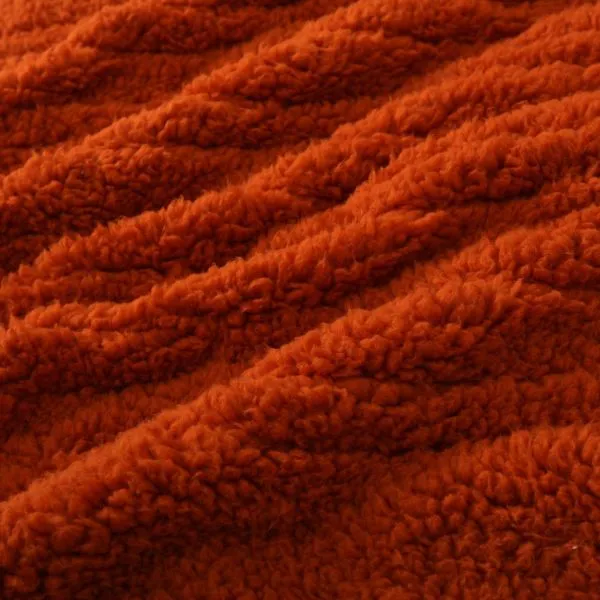 Dreamaker Reversible Sherpa and Coral Fleece Heated Throw - Rust and Eden Green