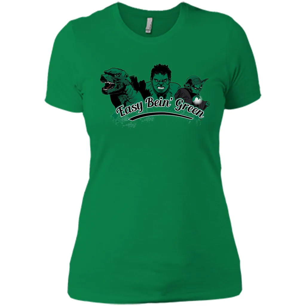 Easy Bein' Green-Cartoon graphic T-Shirt