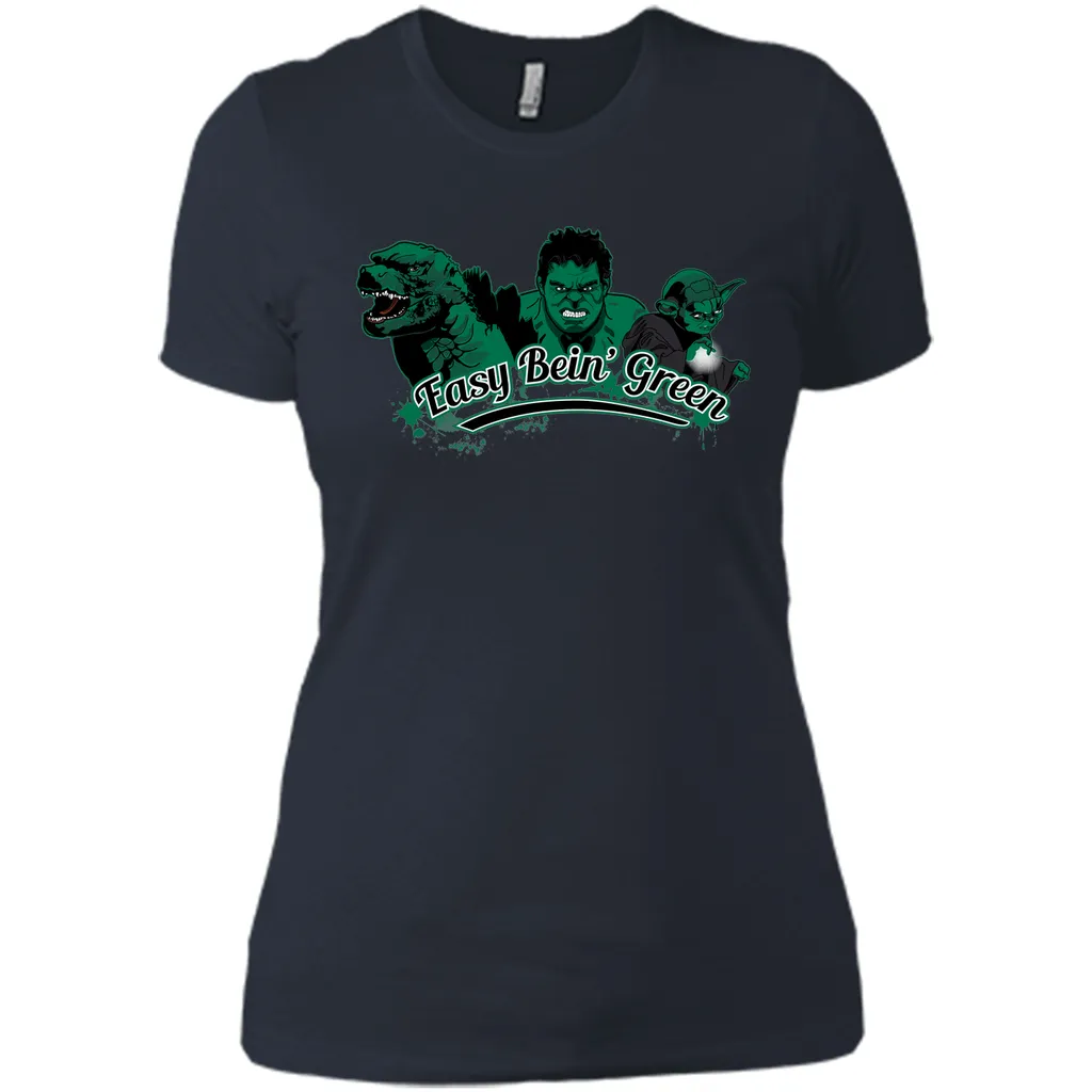 Easy Bein' Green-Cartoon graphic T-Shirt
