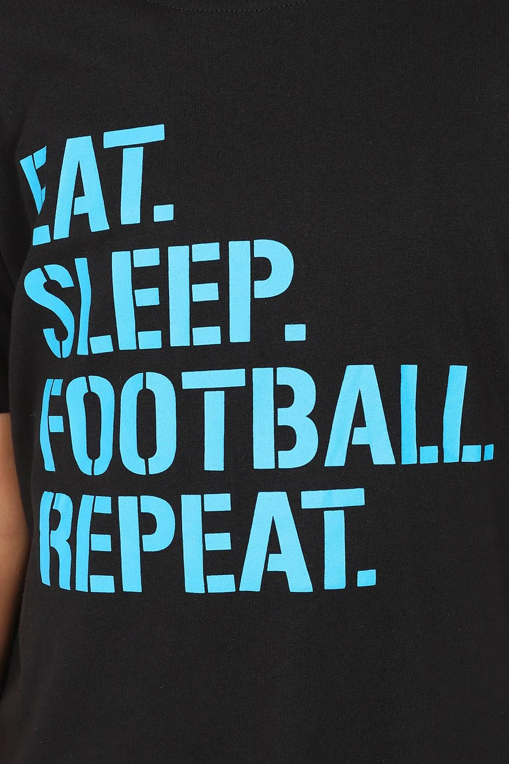 Eat Sleep Football Repeat Blue Short Pyjamas