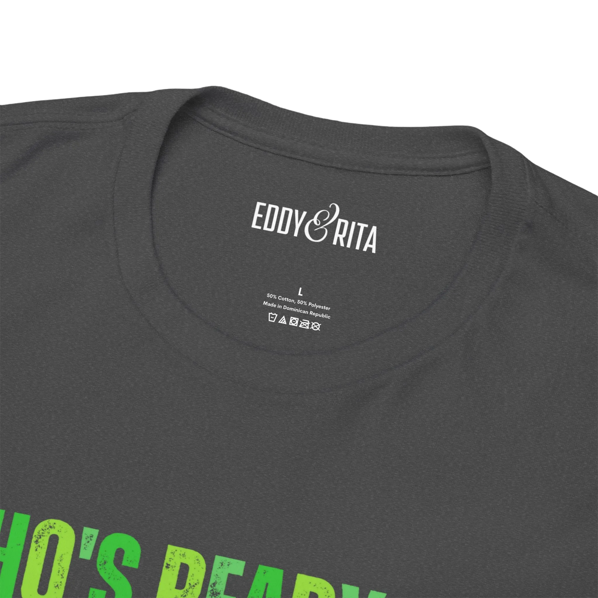 Eddy and Rita Men's Heavy Cotton T-Shirt - "Who's Ready for Round Two Pickleball" Graphic Tee for Pickleball Enthusiasts