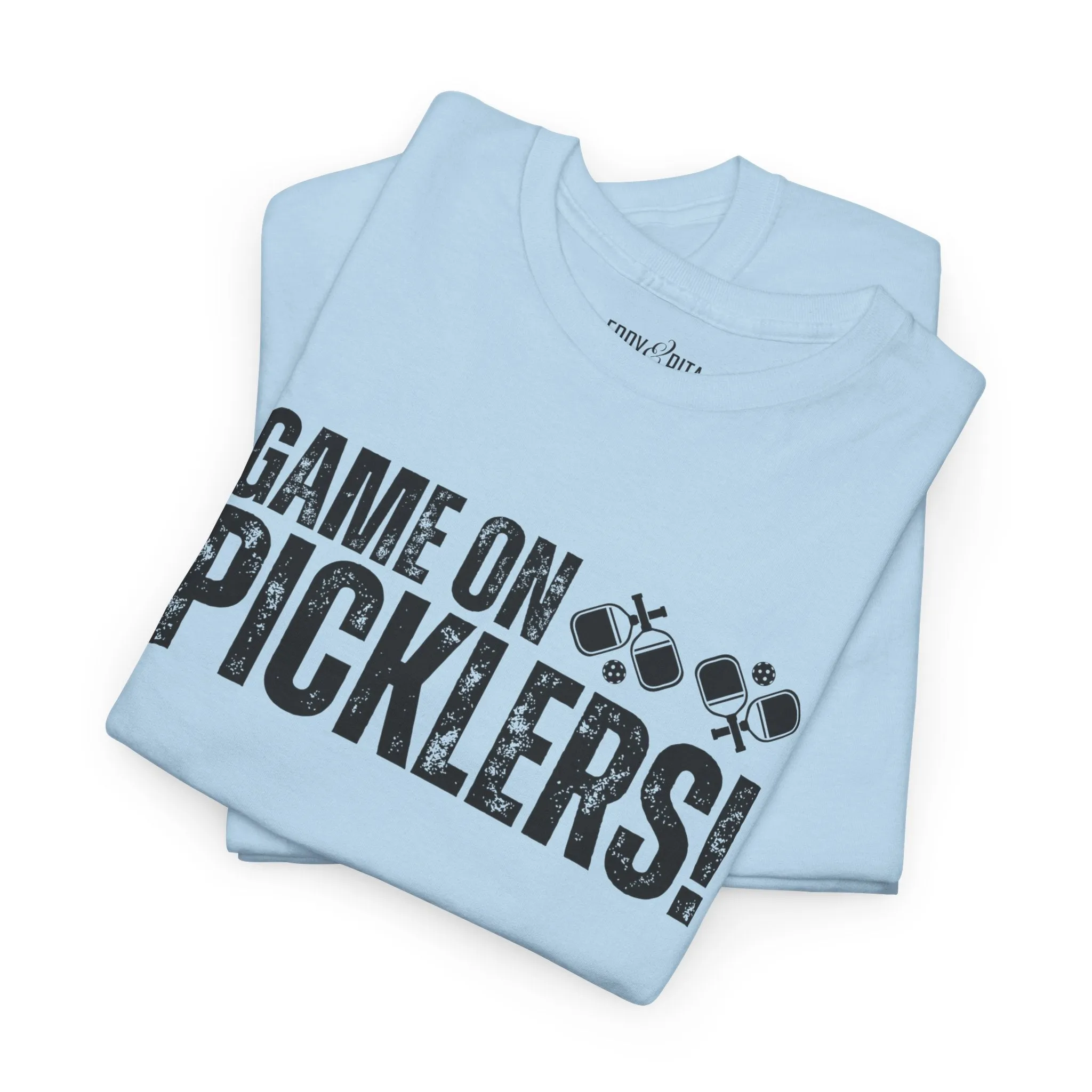 Eddy and Rita Unisex Heavy Cotton T-Shirt - "Game On Picklers" Pickleball Graphic Tee