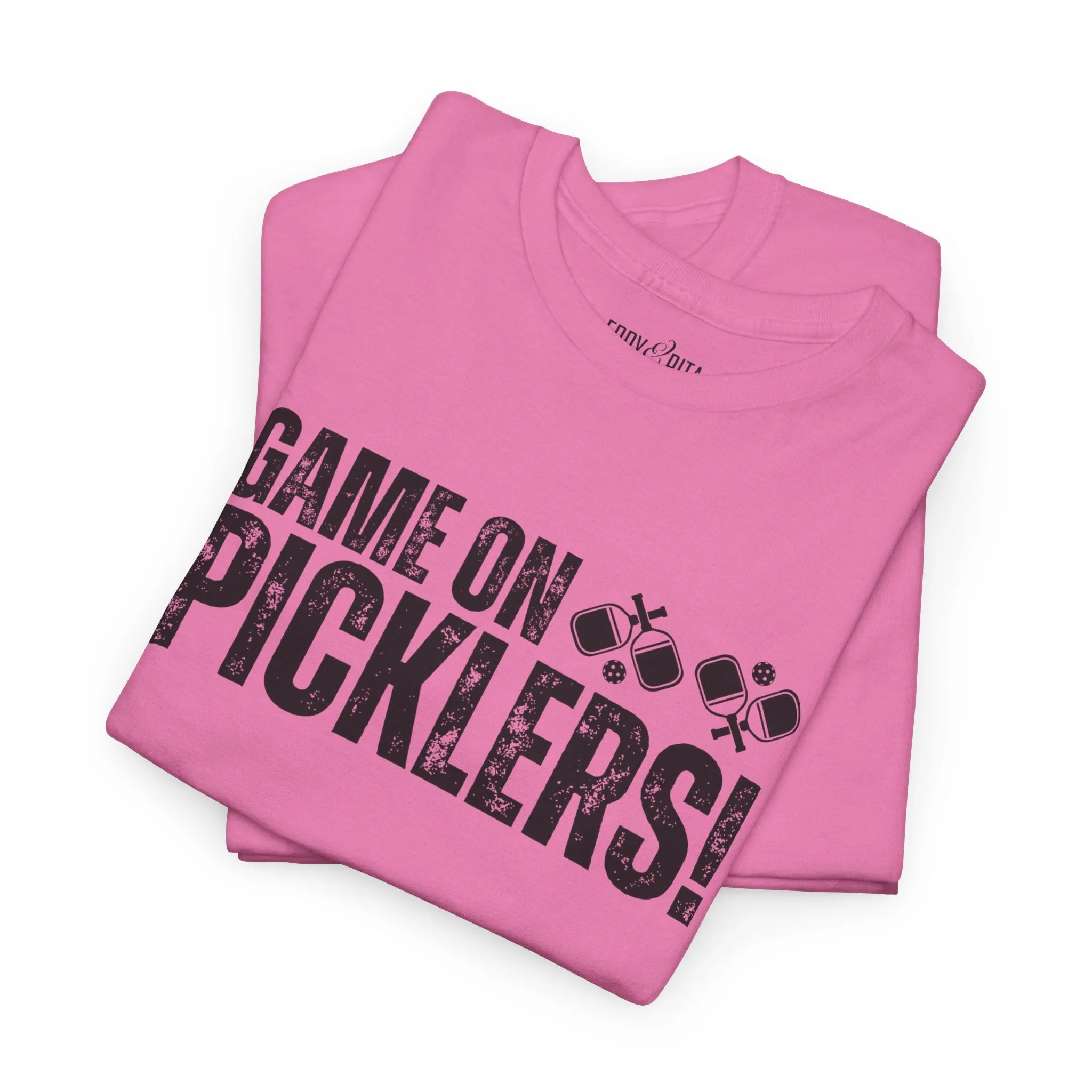 Eddy and Rita Unisex Heavy Cotton T-Shirt - "Game On Picklers" Pickleball Graphic Tee