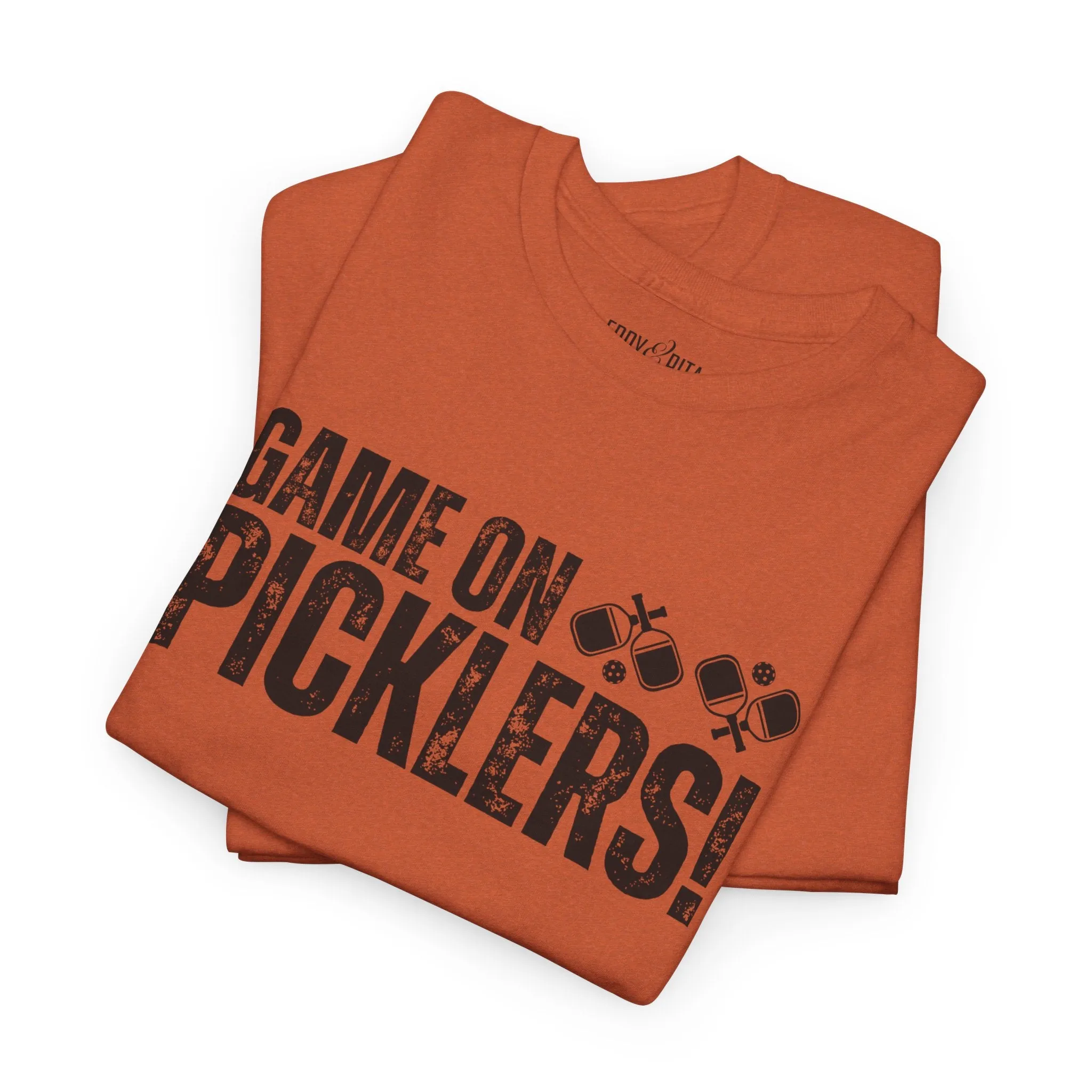 Eddy and Rita Unisex Heavy Cotton T-Shirt - "Game On Picklers" Pickleball Graphic Tee