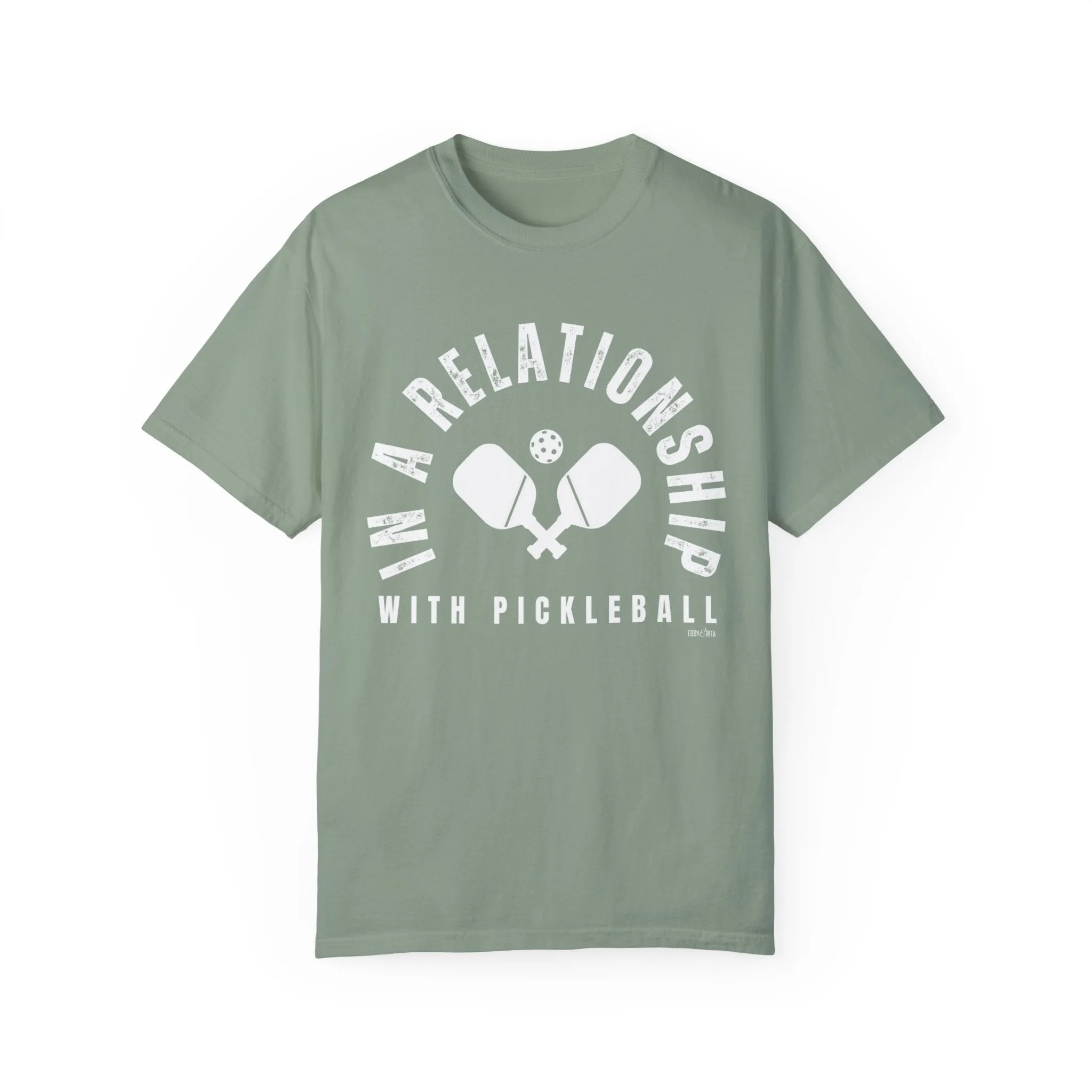 Eddy and Rita Women's Comfort Colors T-Shirt - "In a Relationship with Pickleball" Colorful Graphic Tee for Pickleball Enthusiasts