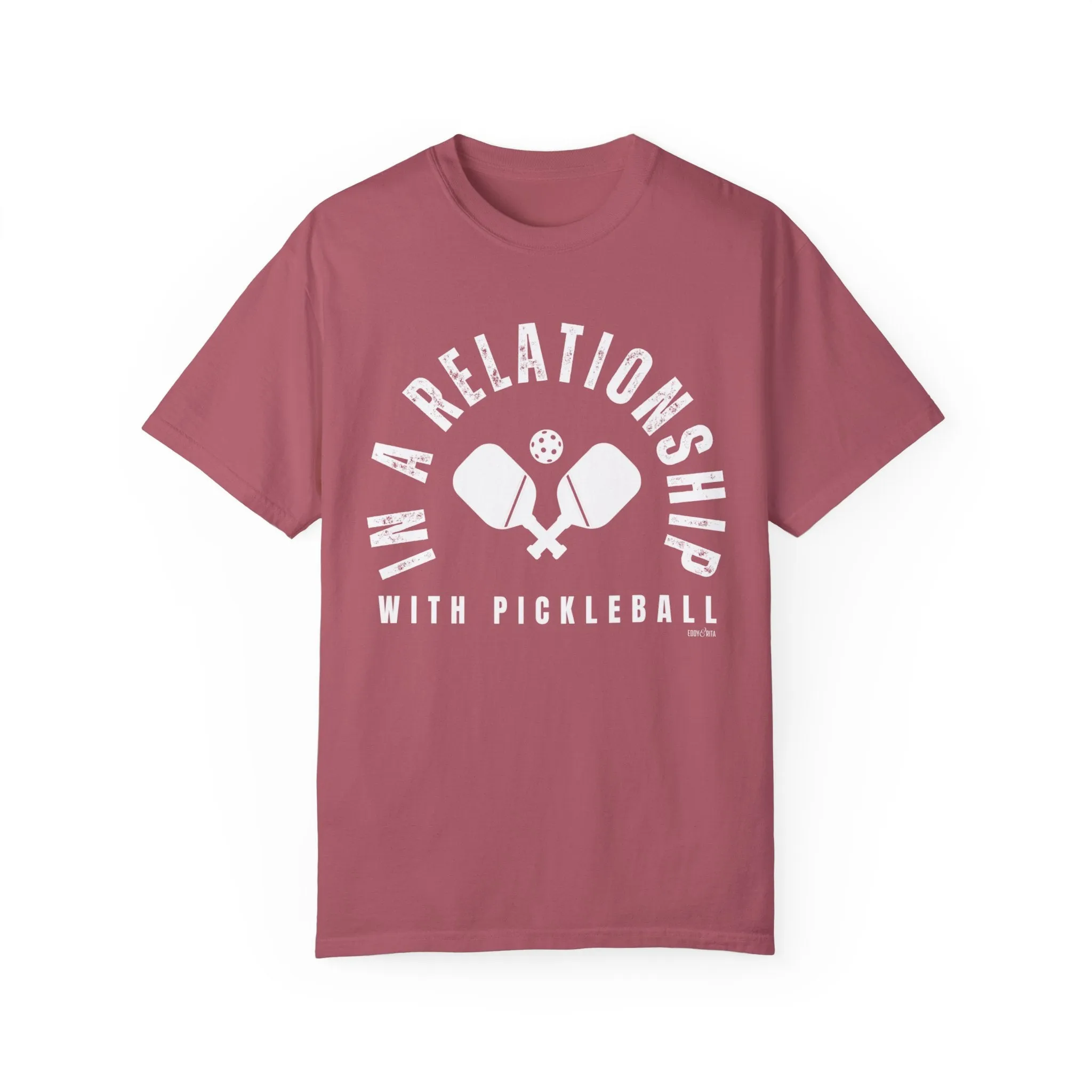 Eddy and Rita Women's Comfort Colors T-Shirt - "In a Relationship with Pickleball" Colorful Graphic Tee for Pickleball Enthusiasts