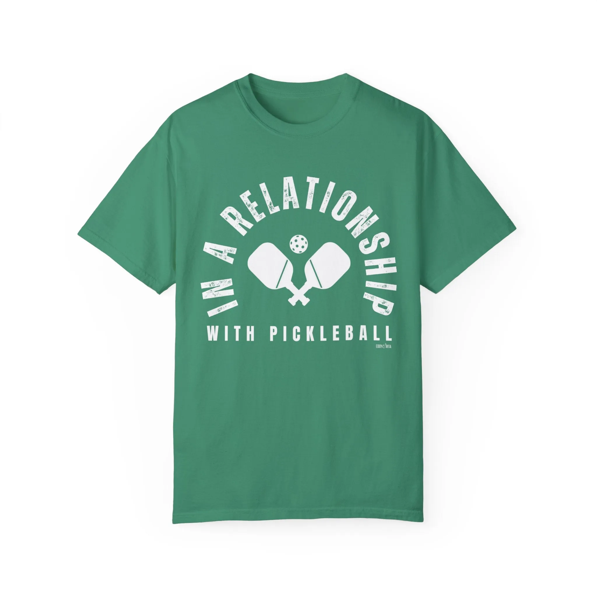 Eddy and Rita Women's Comfort Colors T-Shirt - "In a Relationship with Pickleball" Colorful Graphic Tee for Pickleball Enthusiasts