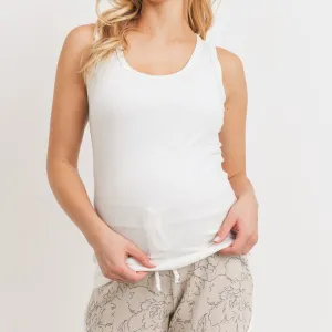 Effortless Maternity Tank Top in Off White