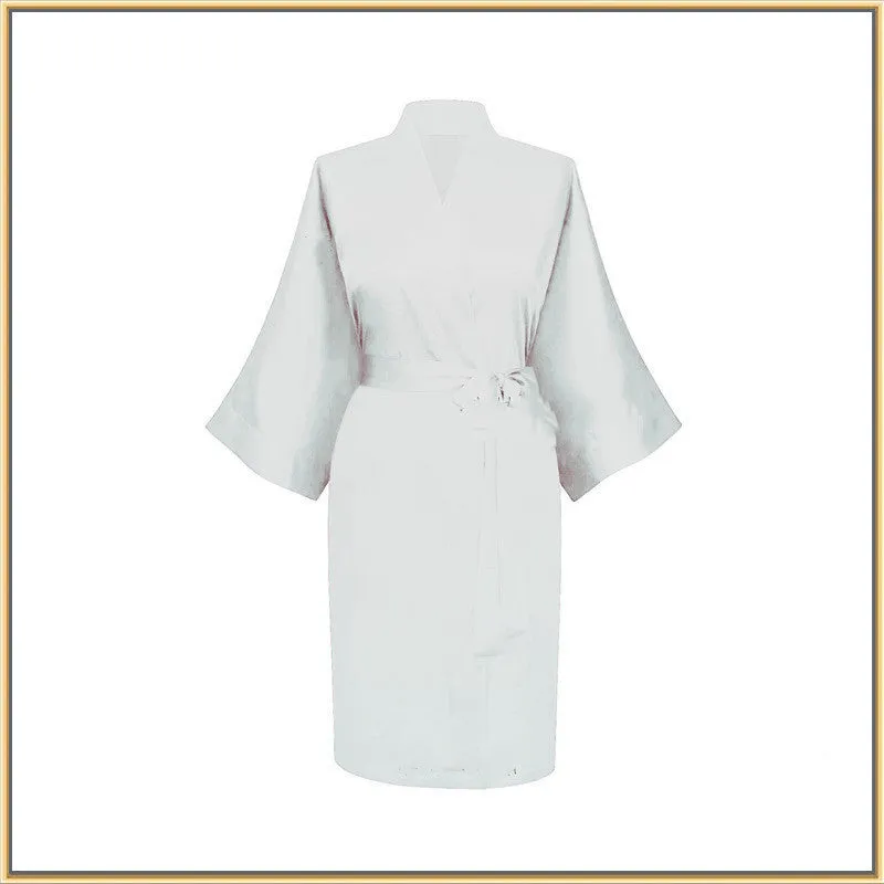 Elastic Imitation Silk Pajamas Solid Color Female Nightgown Elastic Plain Short Nightgown