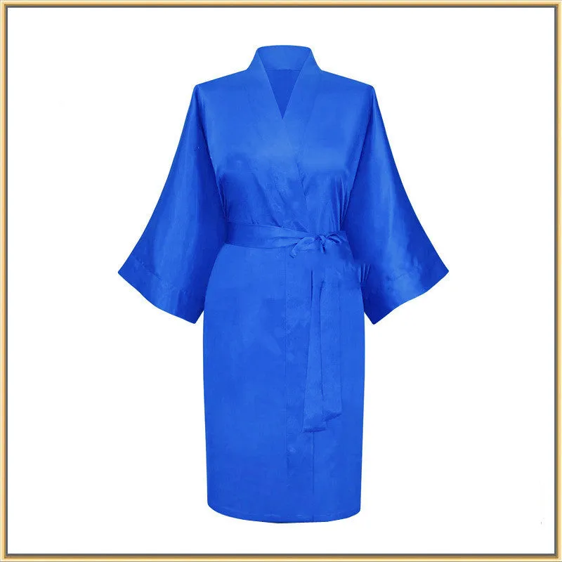 Elastic Imitation Silk Pajamas Solid Color Female Nightgown Elastic Plain Short Nightgown